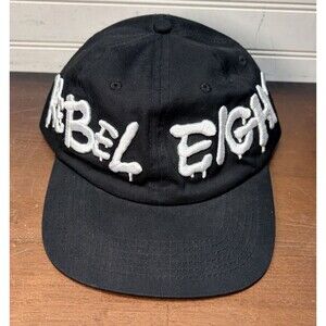 Rebel Eight Hat Cap SnapBack trucker Black Graffiti Style Lettering